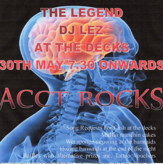 ACCT ROCKS!  Fundraiser May 30th The Sportsman Rock Bar